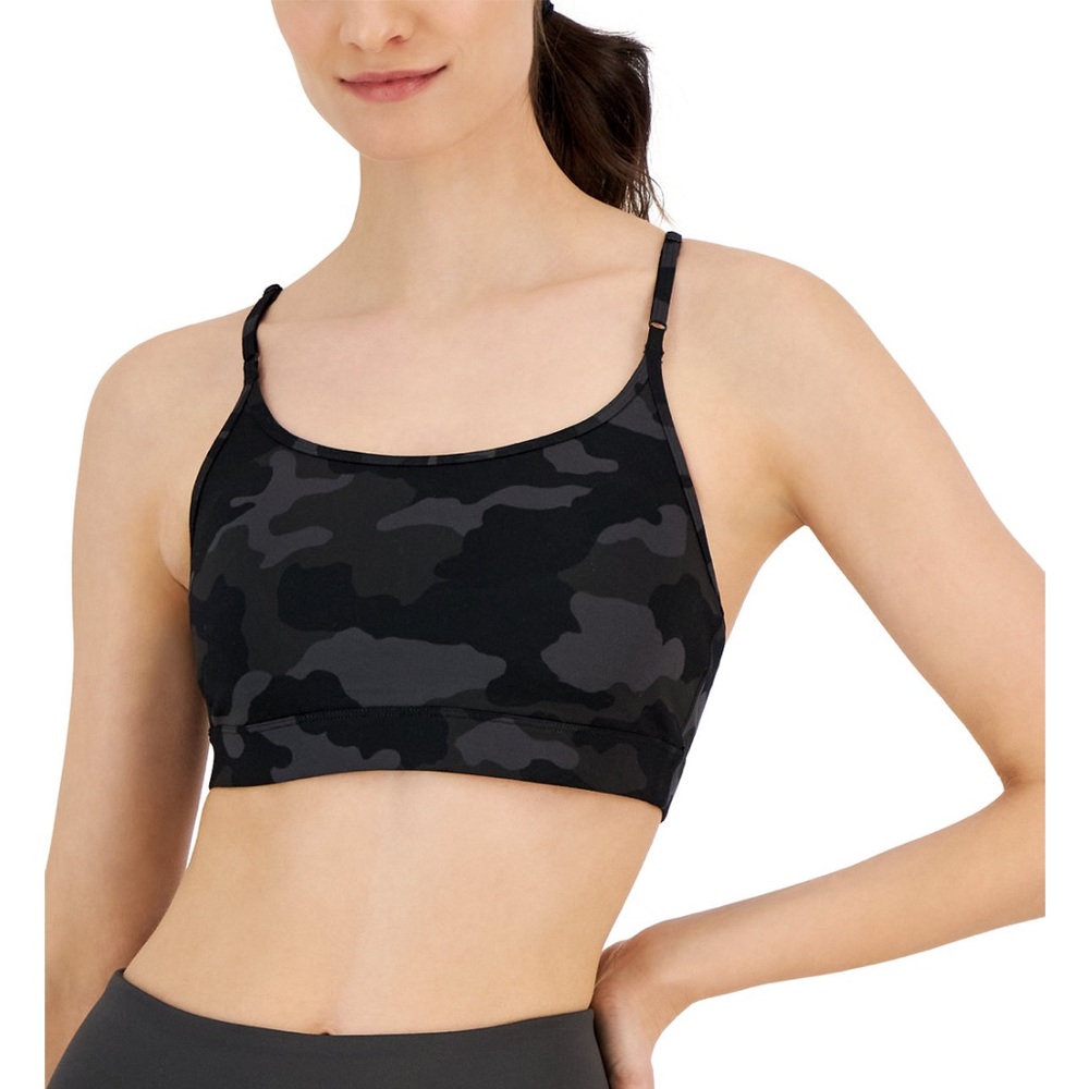 NWT Ideology ~  Low Impact Sports Bra ~ black camo ~ Sz Large ~